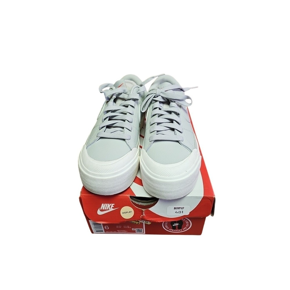 Nike Court Legacy Lift Shoes Silver White Sneakers Womens Sz‎ 6 New